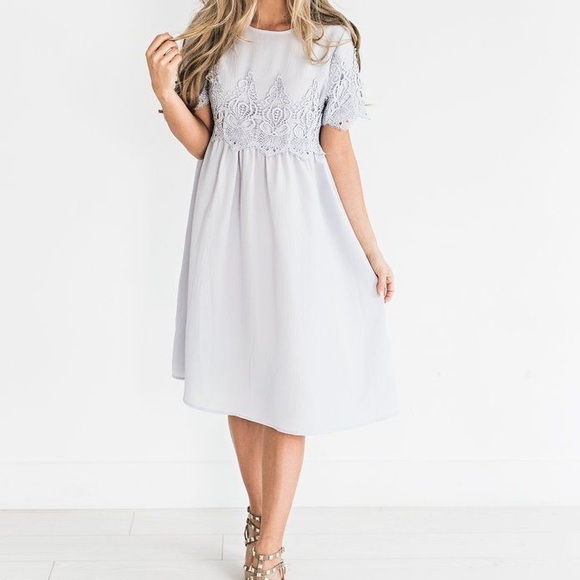 JessaKae Dresses & Skirts - JessaKae Lavender Crochet Midi Dress